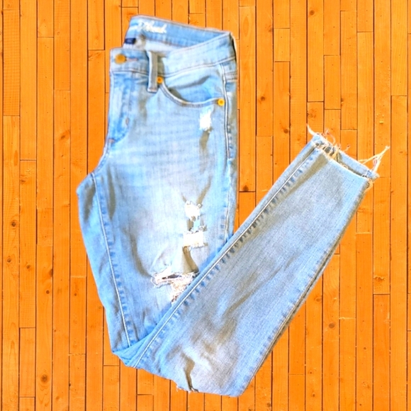 🔖Final Sale | Universal Thread Distressed Ripped Light Blue Jeans size 00 - Picture 4 of 11